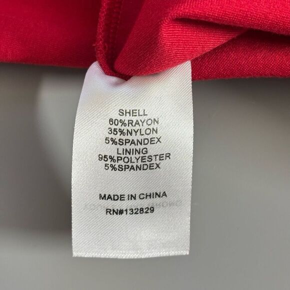LPA Mock Neck Midi Length fitted bodycon Dress red size small new - Picture 6 of 12